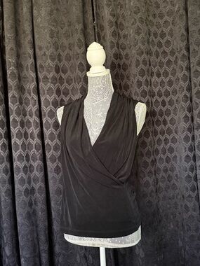 Chico's Black Draped Surplice Camisole